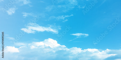 Blue air daylight natural fresh clouds fluffy panorama atmosphere love canvas white background image surface splashed wallpaper.