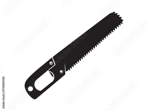 A hand saw silhouette. 