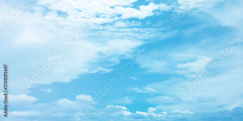 Blue air daylight natural fresh clouds fluffy panorama atmosphere love canvas white background image surface splashed wallpaper.