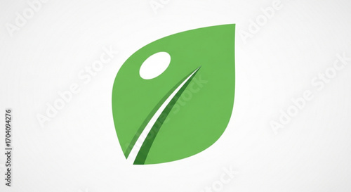 Green leaf logo natural and organic product symbol ecology and environment concept vector illustration