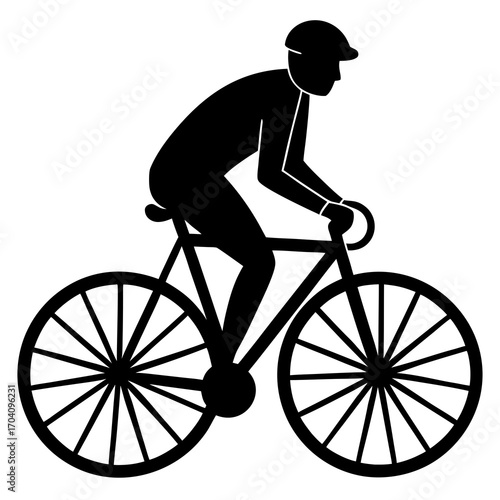Cyclist riding vintage bicycle retro