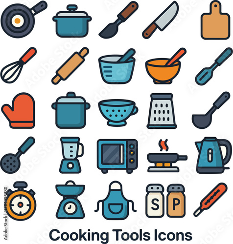 Cooking Tools Icons Collection for Kitchen and Culinary Use
