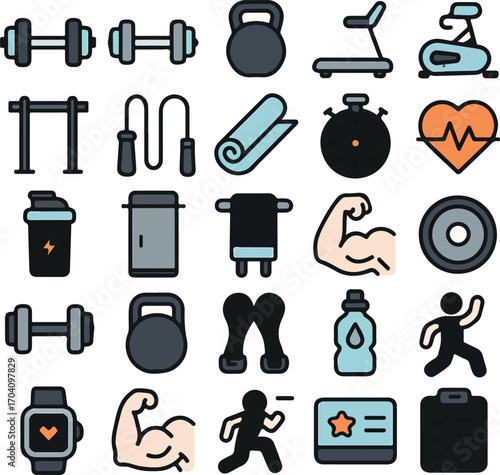 Fitness and Exercise Equipment Collection for Workout and Health