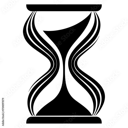 Flowing hourglass silhouette time sand
