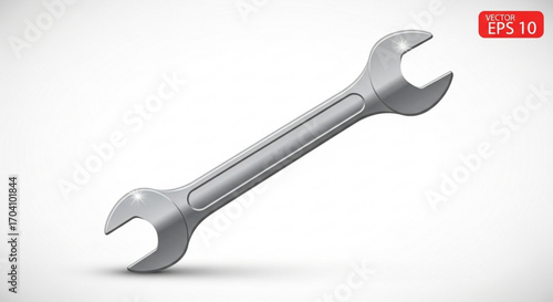 Realistic wrench illustration on a, showcasing the tools design and functionality for mechanical work and repair