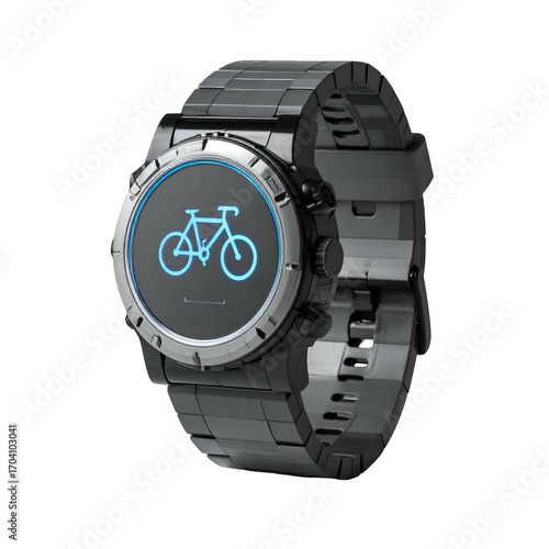 Smartwatch with bicycle icon