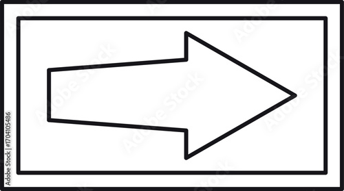 Turn right road sign black-and-white