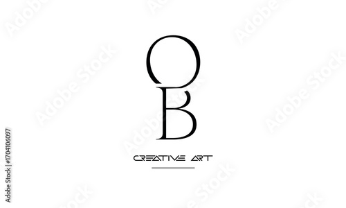 OB, BO, O, B abstract letters logo monogram