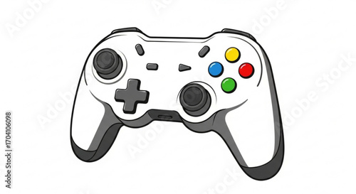 Illustration of a game controller, representing gaming, entertainment, and the interactive world of video games and esports