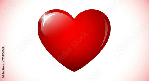 A vibrant red heart pulsates with love and passion, its smooth surface reflecting light, a symbol of affection and romance