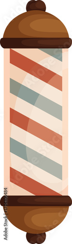 Cylindrical, Toned Down Stripes BrownFramed Composition, Static Column Figure.