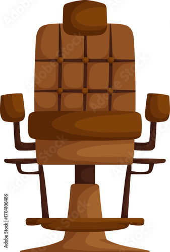 Fictional Armchair Study. A Composition in Brown, Squares and Rounded Shapes.