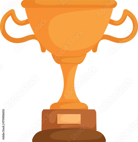 Glimmering Reward, Abstract Trophy Shape with Graceful Curves and Flat Base.