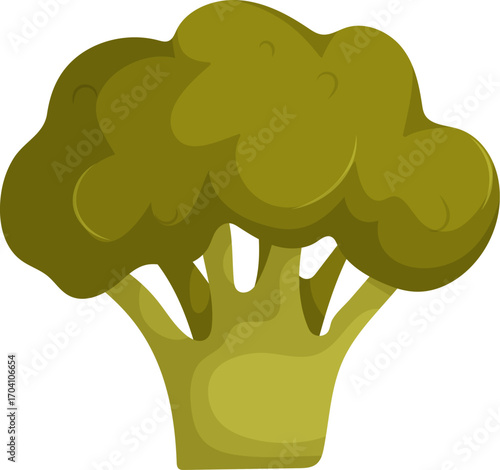 Green Abstract Vegetable. A Cartoonish Design with Curvy and Flowing Shapes.