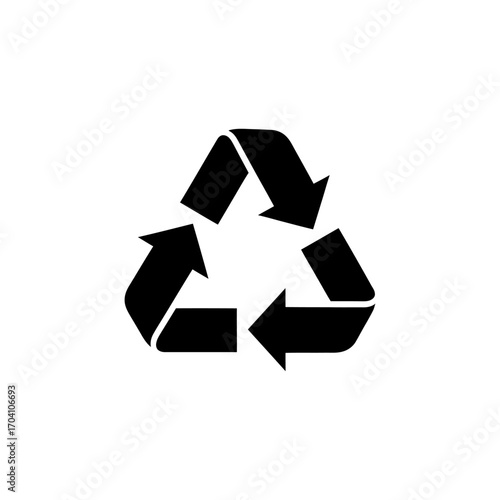 Green eco recycling arrows symbol for environmental protection and waste reuse concept