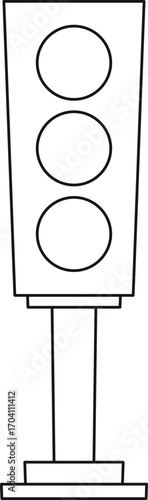 Traffic light roadsign black-and-white vector illustration