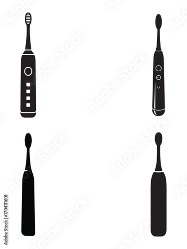 Four Modern Electric Toothbrush Icons