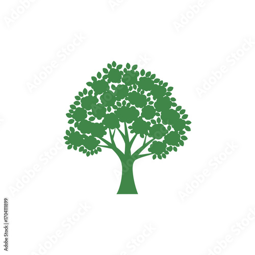Vector illustration of a green tree, symbolizing environmental growth and ecological balance.