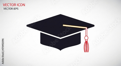 A graduation cap with a tassel, symbolizing academic achievement and educational success