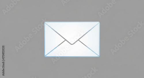 White envelope icon on gray background for email communication, newsletter subscription, and contact us form