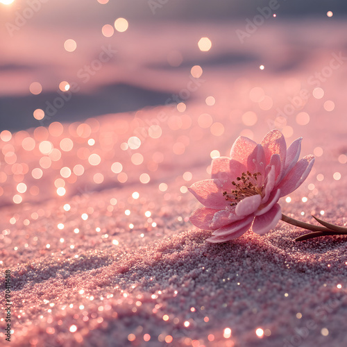 Pink glitter sparkle texture with dreamy glow and soft romantic light