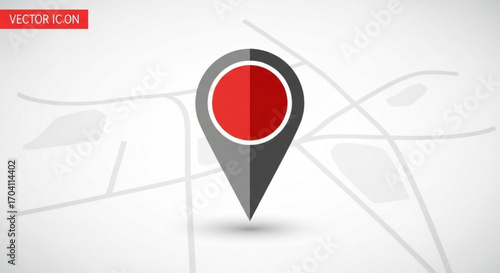 Location pointer on a map vector illustration of a location pin for maps and navigation apps gps marker icon concept