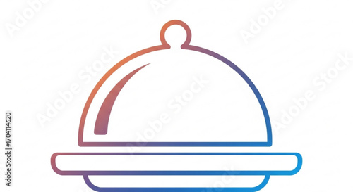 Elegant food cloche icon, symbolizing dining, restaurant service, and culinary excellence, suitable for foodrelated designs