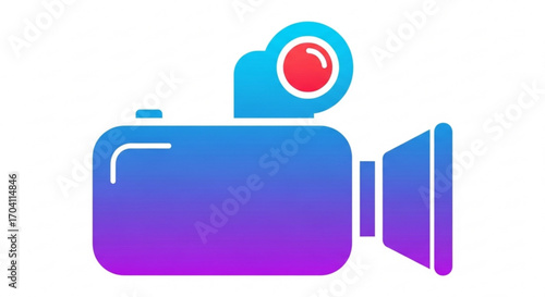 Vibrant gradient video camera icon, symbolizing modern filmmaking, content creation, and digital media production