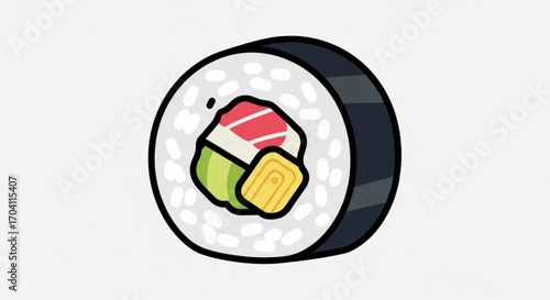 A delightful sushi roll, showcasing a harmonious blend of flavors and textures, perfect for culinary enthusiasts and food lovers alike