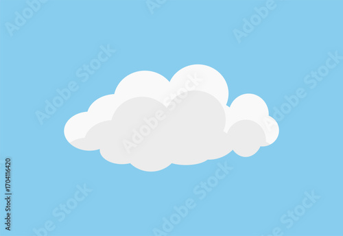 Flat vector illustration of the sun partially covered by clouds on an orange sky background. Simple weather icon design for forecast apps, climate graphics, and educational materials