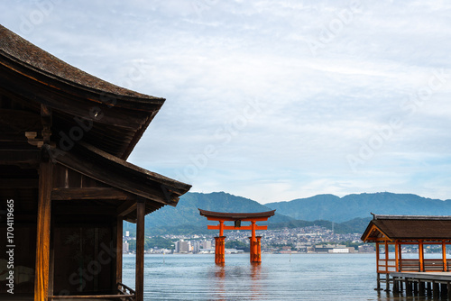 Itsukushima Shrine and iconic torii gate on Miyajima island, Japan