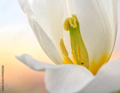 Close-up of a white tulip's center (2)