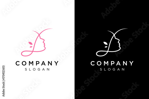 beauty line woman simple modern logo