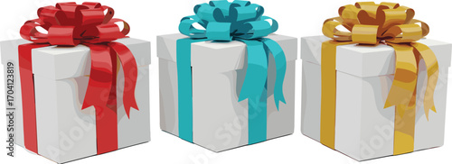 Gift box vector illustration, present with ribbon, holiday celebration design, Christmas present, birthday gift clipart, festive decoration, surprise package