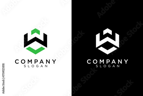 unique modern W square logo