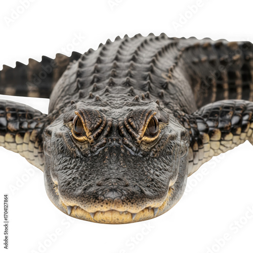 Close up of alligator isolated on transparent background