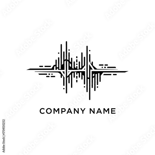 Modern abstract sound wave logo design concept.