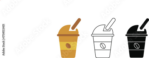 Coffee cup, Coffee cup icon set