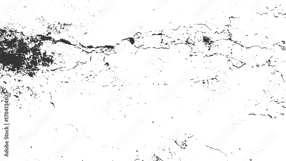 Naklejka premium Grunge Crack Texture Vector – Dry Land Surface Fissures and Scratches Overlay Subtle Halftone Urban Grunge Texture Vector – Distressed Abstract Overlay Design