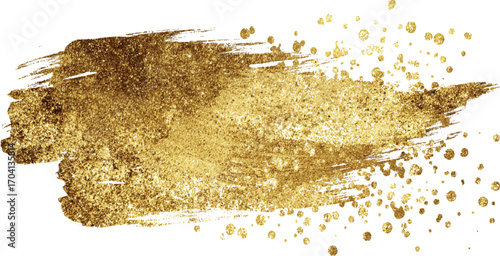 Gold Brush Stroke Vector Texture Shimmering Metallic Paint Splash on White Background Gold Paint Brush Stroke Vector | Shimmering Metallic Splash with Glitter Effect vector design 