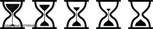 Hourglass, Sand watch icon set. Hourglass symbol. Flat vector illustration.