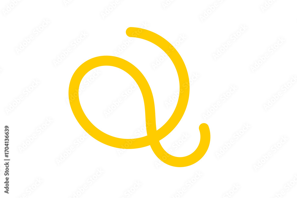 Yellow abstract swirl line design element for decorative doodles, highlights, borders, posters, and creative graphics Yellow abstract swirl line design element for decorative doodles, highlights, borders, posters, and creative graphics