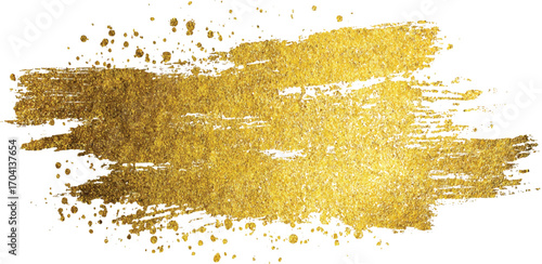 Gold Brush Stroke Vector Texture Shimmering Metallic Paint Splash on White Background Gold Paint Brush Stroke Vector | Shimmering Metallic Splash with Glitter Effect vector design 