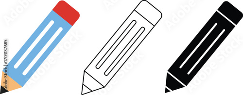 Pencil Icon Flat Design.
