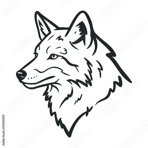 Captivating wolf illustration artistic design wildlife focus minimalist style close-up view nature concept. Vector illustration