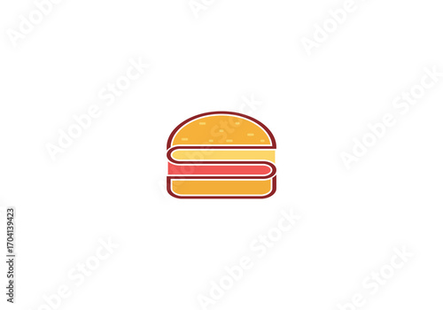 burger illustration food business logo vector template