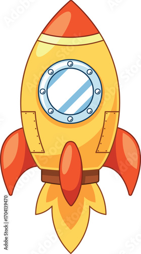 Cute childish rocket vector illustration
