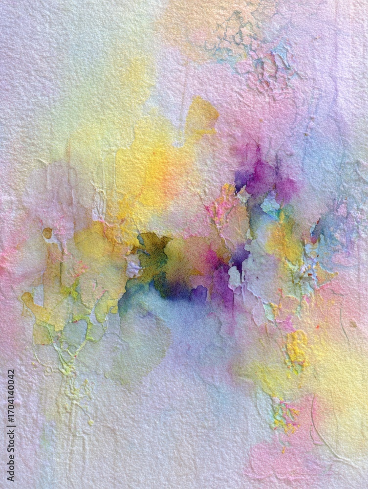 Obraz premium Colorful Abstract Watercolor Artwork Showcasing Vibrant Hues and Soft Blending Techniques in a Creative Artistic Composition