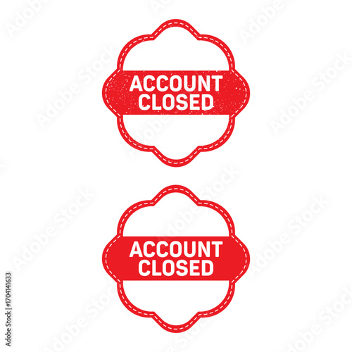 Account Closed Stamp Vector  Red Rubber Seal Banking Notice Icon
