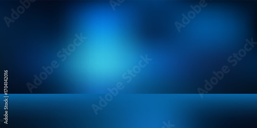 Blue-green gradient studio room, abstract background pattern, walls and floor reflect neon lights, dark tones and feel speed of digital technology connected blue